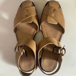 Madewell Tan Leather Sandals with Adjustable Straps